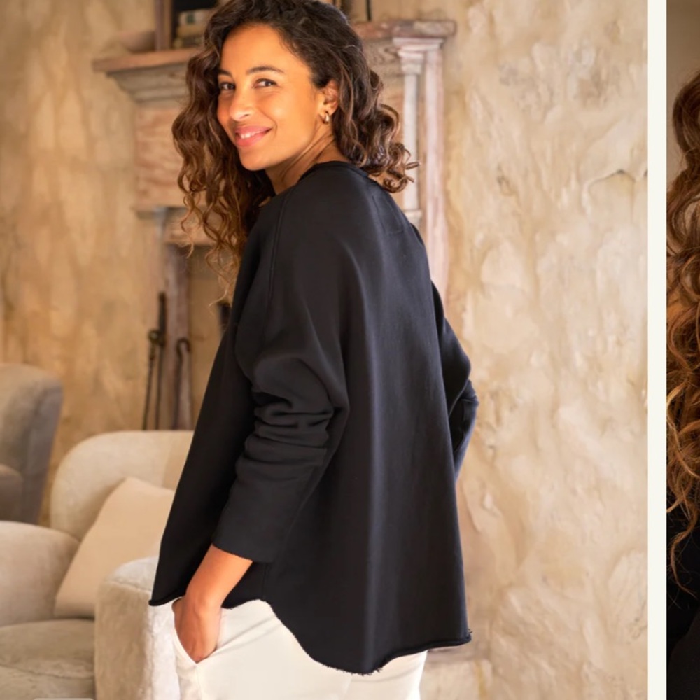 Frank & Eileen ANNA Long Sleeve Capelet black